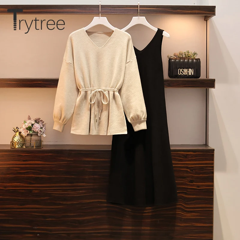 Осенне-зимний комплект из двух предметов Trytree 2020 повседневный свободный