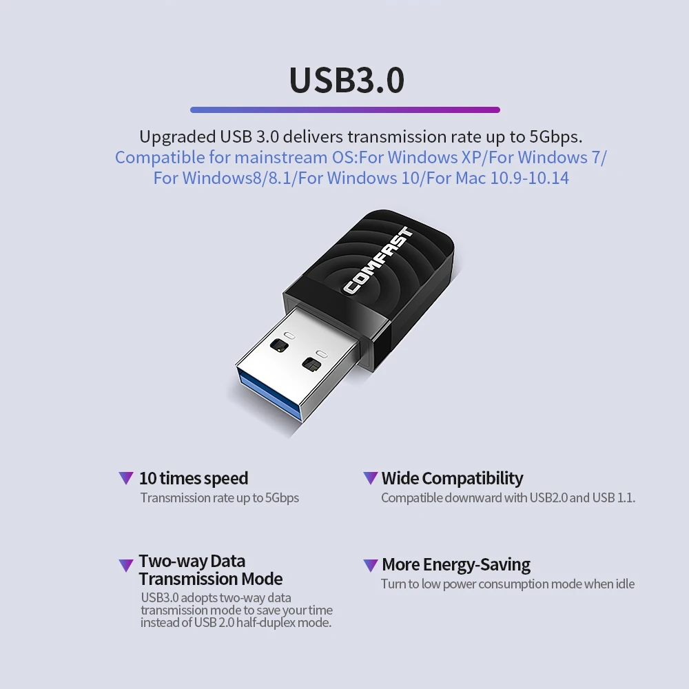 COMFAST CF 812AC Гигабитный беспроводной USB Wifi адаптер AC 1300 Мбит/с Wi Fi 2 4G сетевая карта