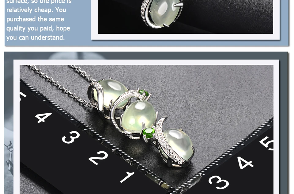 Hutang 9.57ct натуральный Prehnite женский кулон драгоценный камень диопсид Твердые 925 пробы Серебряная цепочка Изящные кубические элегантные ювелирные изделия подарок