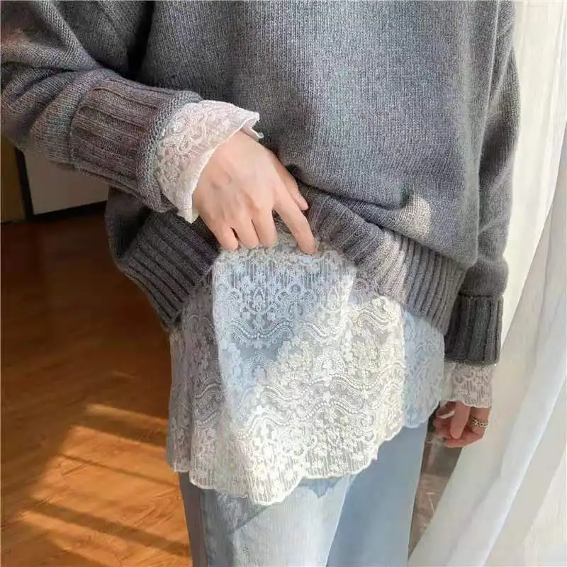 Новинка женская рубашка весна-осень модные сексуальные Рубашки Топы кружевная