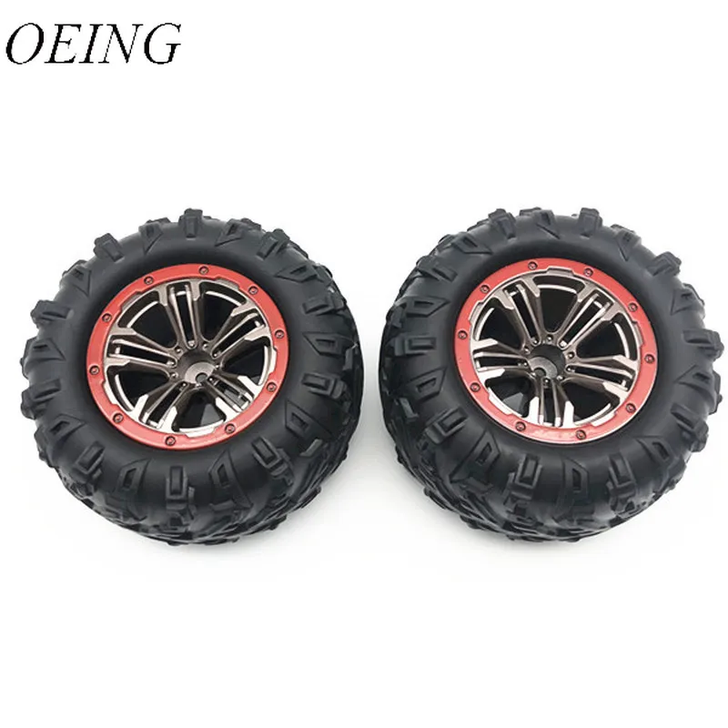 

XLH 9125 2PCS/4PCS Red Rim Tire Rubber RC Racing Car Tires 25-ZJ02 1/10 Scale On Road Wheel Rim Fit For For RC Car