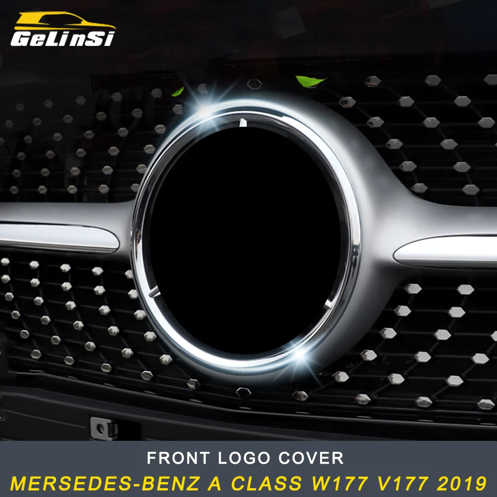 GELINSI Front Logo Cover Trim Accessories Sticker for Mersedes-benz A Class W177 V177 2019 Auto Car | Автомобили и мотоциклы