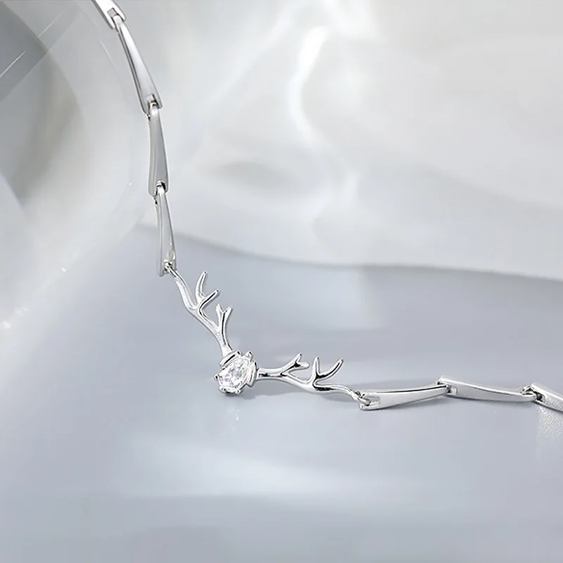 Регулируемый Браслет серебряного цвета с изображением оленя и животных