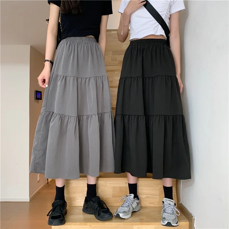 Юбка женская трапециевидная с завышенной талией тонкая многослойная юбка торт в