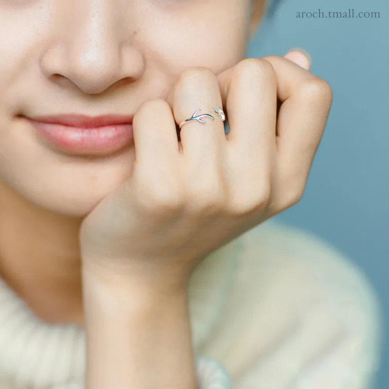 Женские кольца с рогами Trusta милые из 100% стерлингового серебра 925 пробы размер 5 6 7