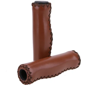 Bicycle Accessories Black Sponge Hand-stitched Retro Style Bicycle Handlebar Cover Dead Speed Leather Handlebar Cover Grips
