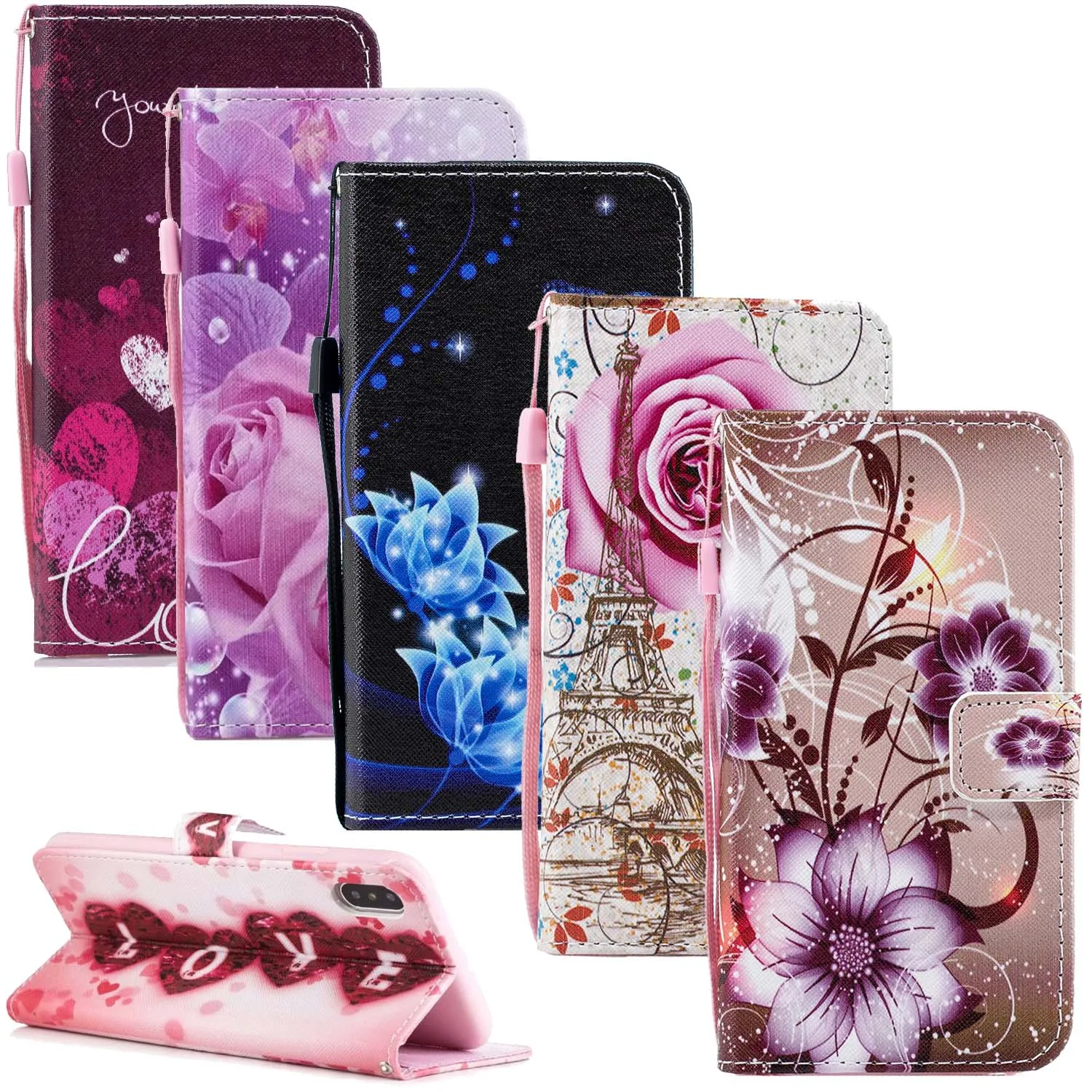 IPhone11 Pro цветочный кожаный чехол s для iPhone 11 Pro XS Max XR 10 X чехол для iPhone 8 7 5S SE 6 6S Plus откидная крышка кошелек сумка для телефона