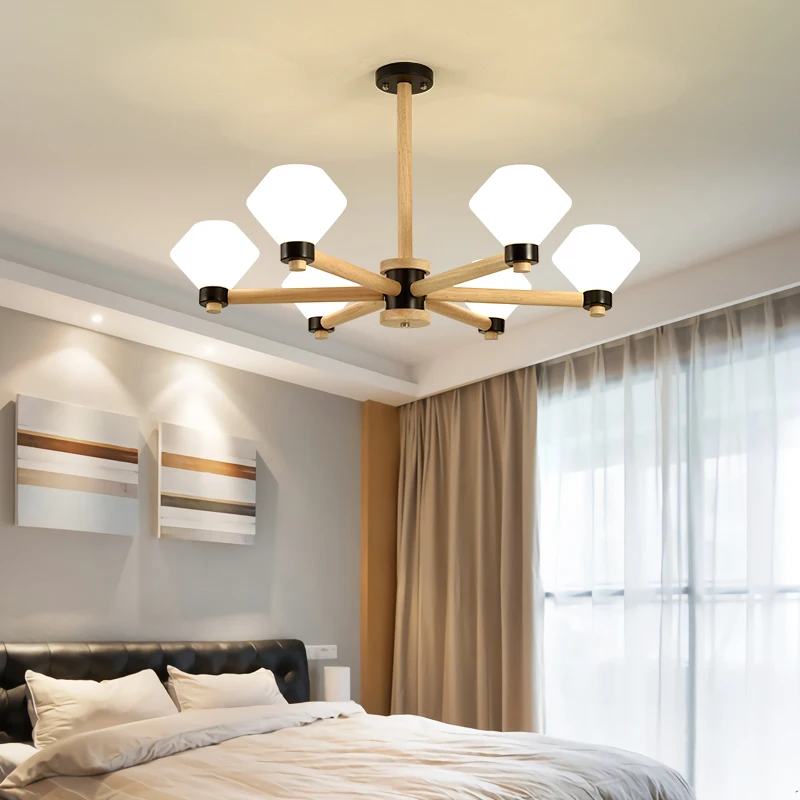 Деревянные потолочные светильники для гостиной спальни 2020|Люстры| |