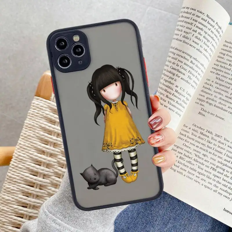 

Cartoon girl Santoroes Gorjuss Phone Cases For iphone 12 11 Pro Max Mini XS 8 7 Plus X SE 2020 XR Matte Transparent Cover
