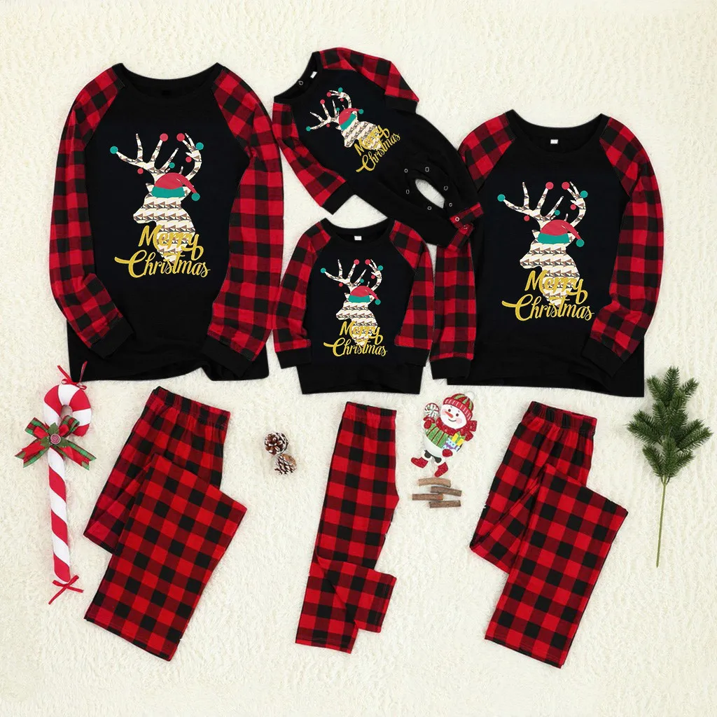 

Pajamas Christmas Family Christmas Men Daddy Print Blouse Tops And Pants Family Clothes Fashion Family Matching Брюки Женские