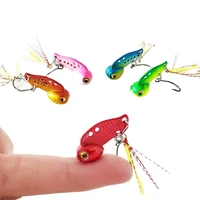 metal mini vib with rainbow feather fishing lure 3g 6g pin crank bait vibration spinner sinking bait fishing tackle