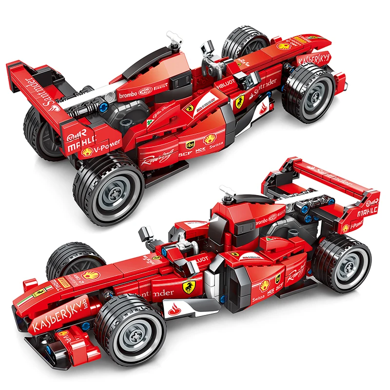 310 шт Ferrared F1 гоночный автомобиль строительные блоки fit Technic Racer транспортные средства Supercar Playmobil кирпичи дети мальчик игрушка Рождественский подарок