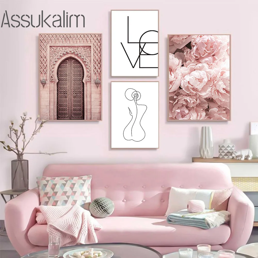 Цветочный пейзаж скандинавский плакат абстрактные плакаты и принты настенные