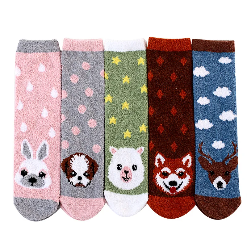 

Women's Cotton Thickening Cashmere socks for women ladie Love Fluffy girl Breathable Warm Casual short sock female women Art sox