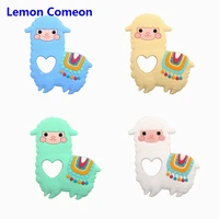 new silicone teether toy alpaca cartoon animal molars sensory toy new born toy diy baby accessories baby teething product 1pc