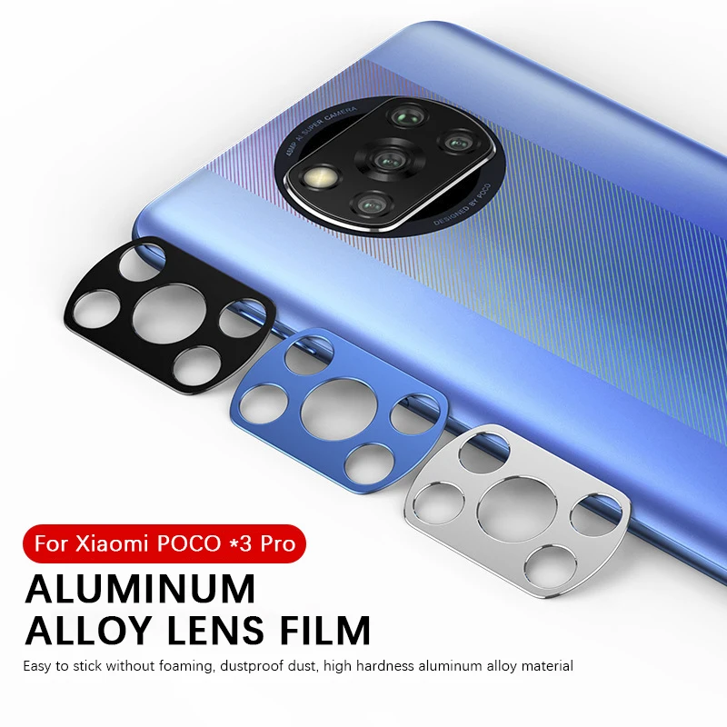 

Aluminum Alloy Lens Film Rear Camera Fine Hole Metal Ring Cover Phone Lens Protector Fit For Xiaomi Poco X3 Pro NFC F3