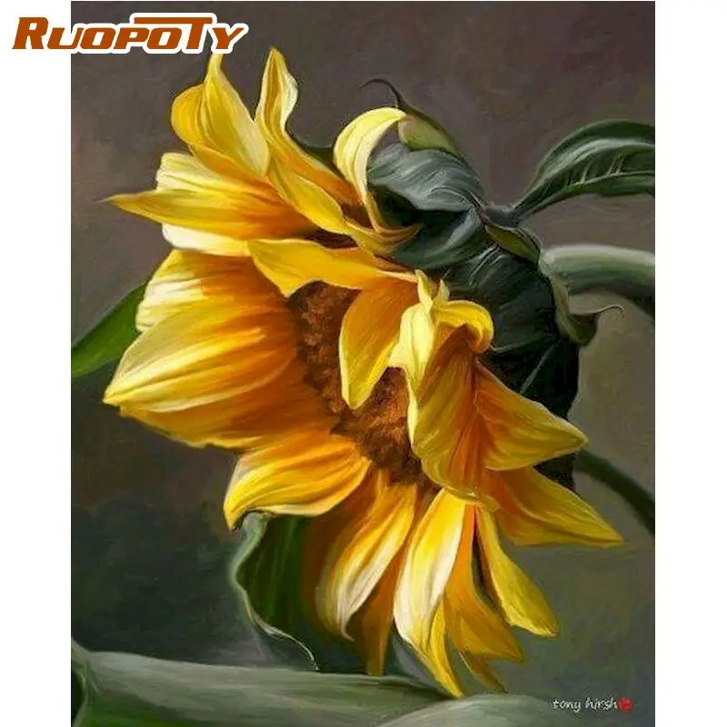 

RUOPOTY Oil Painting By Numbers Kits For Adults Children Handmade 40x50cm Framed On Canvas Home Decor Acrylic Artcraft Wall Arts