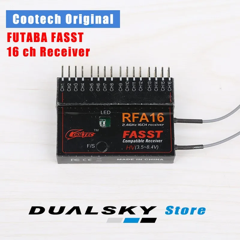 COOLTECH RFA16 16ch Futaba Fasst Compatible Receiver For 6ex 7c 8fg 10cg 12fg 14mz 14sg 18mz | Parts &amp Accs