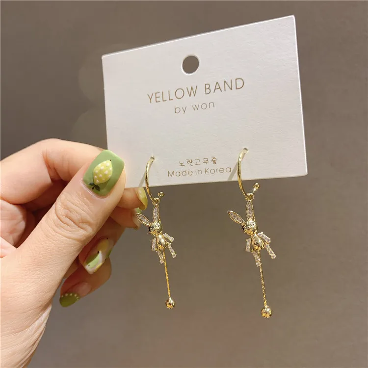 

2021 South Korea New Fashion Rabbit Lovely Earrings Long Style Temperament All Kinds Earrings Elegant Jewelry For Women