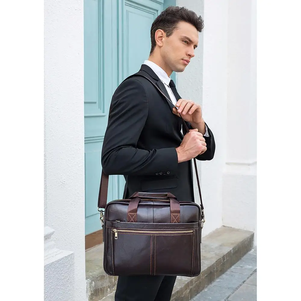 

Business Work Office Men Genuine Leather Hand Shoulder Bag Laptop Handbag For Documents A4 Briefcase Male Cow Big Fashion Bolsas