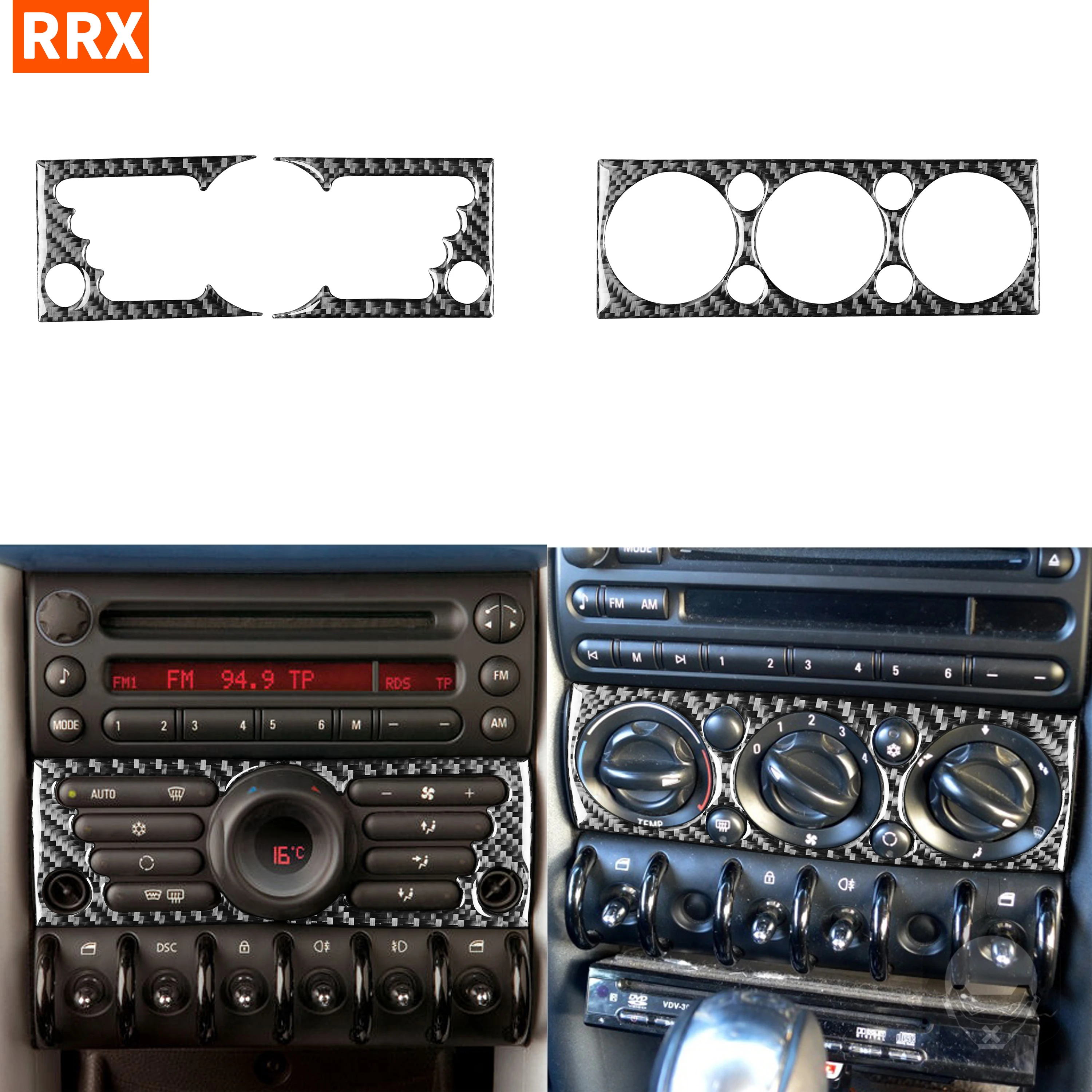 Наклейка из углеродного волокна для MINI COOPER S R50 R53 2002-2004 кнопки кондиционера панели