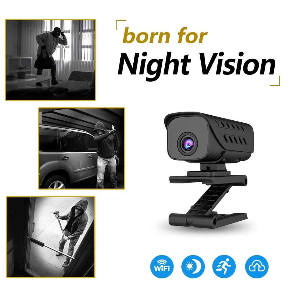Мини камера T19 HD 1280P с Wi Fi и функцией ночного видения|Компактные видеокамеры| |