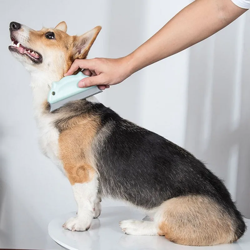 

Pet Dog Hair Cleaning Adhesion Brush Pet Grooming Comb for Dogs and Cats Gently Removes Loose Undercoat, Mats, Tangles and Knots