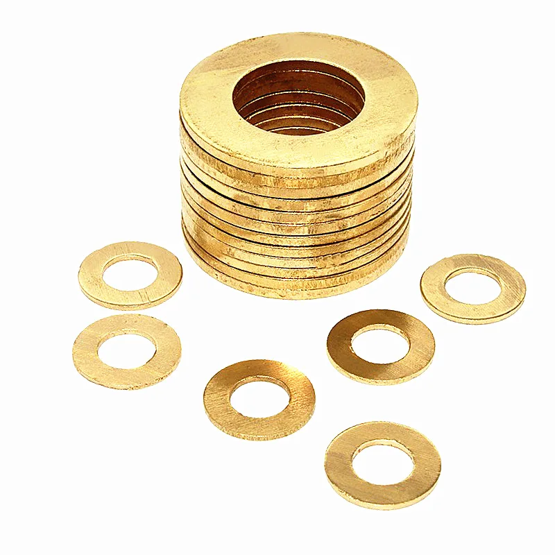 180Pcs/Box Solid Brass Copper Gasket Metal Retaining Ring Set M2-M10 Screw Bolt Flat Washer Plain Pad High Quality | Обустройство