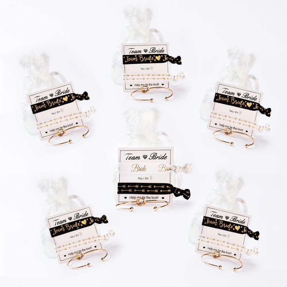 Обаятельный 6x 2 шт. свадебный подарок невесты Браслеты Любовь Узел 5 пачек