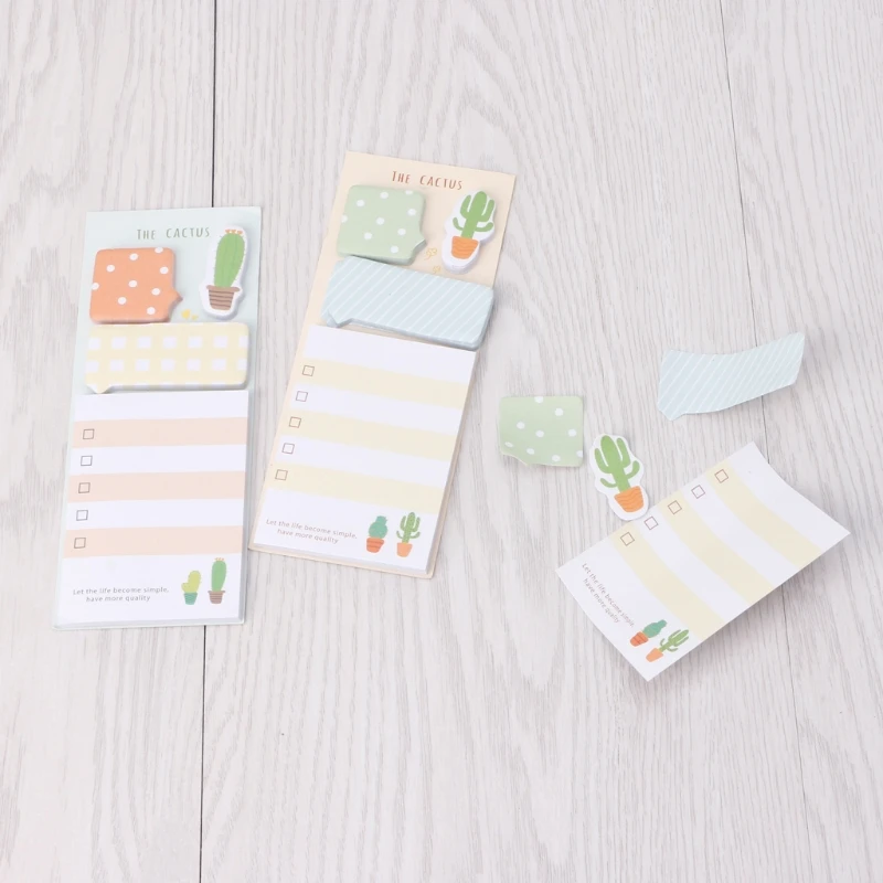 

2Pcs Cute Cactus Sticky Note Office Supplies Bookmark Paper Scrapbooking Sticker
