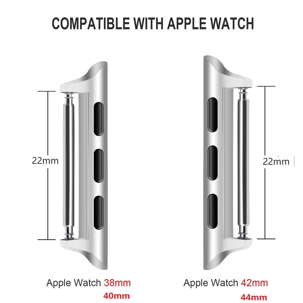 

Connector Adapter For Apple Watch band apple watch 4 3 5 iwatch band strap 42mm/38mm 44mm/40mm Seamless Aluminum Linke