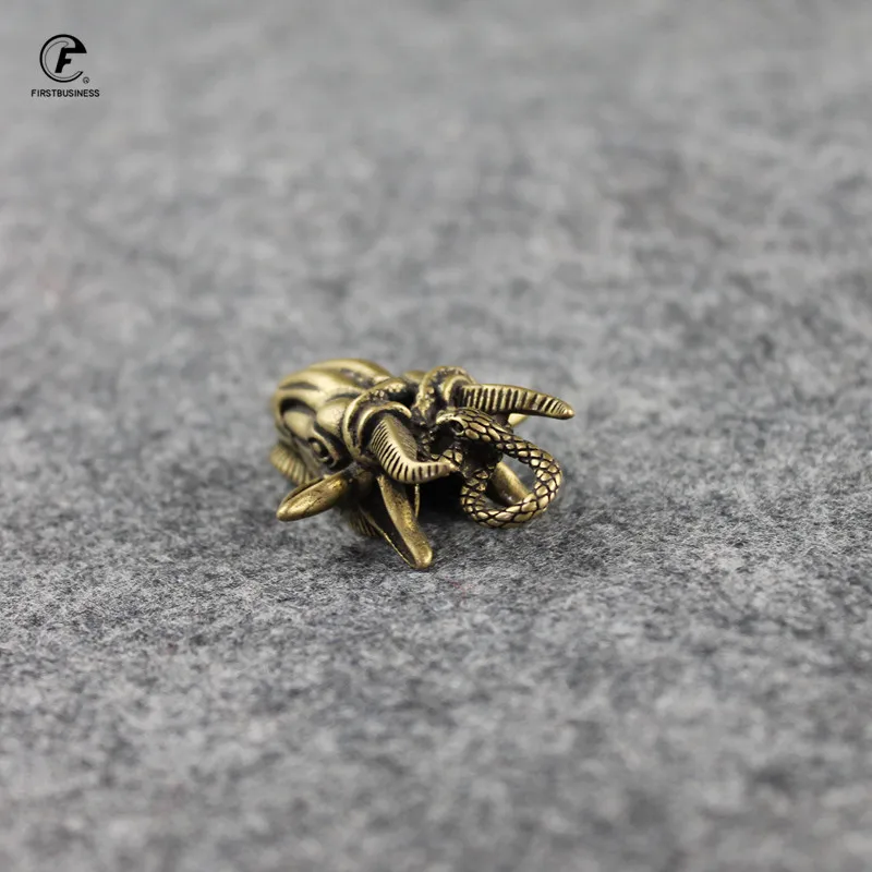 Медная змея голова Овцы украшения для домашнего декора креативные мини статуи