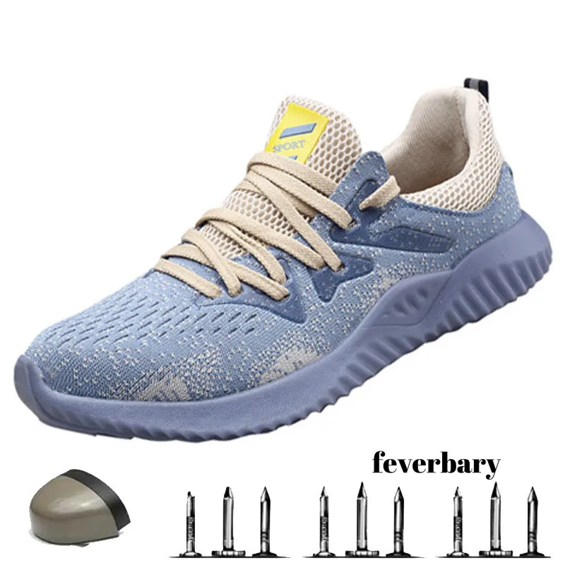 

Light Meat Bottom Tendon Safety Shoes Men Deodorant Dreathable Steel Toe Cap anti-perforation Women's Soft Bottom Work Shoes