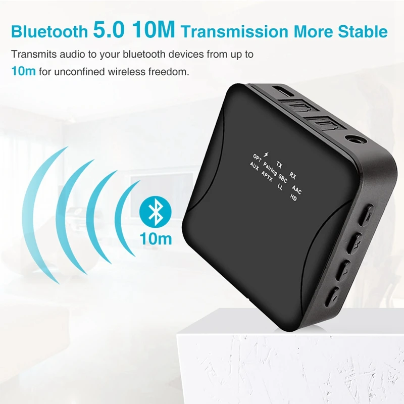 

Bluetooth 5.0 Audio Receiver Transmitter Bluetooth Aux USB Music Stereo Wireless Adapter for Headphone TV PC