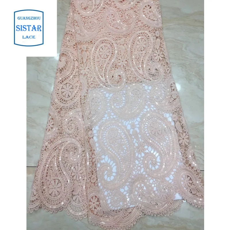 100% Cotton Swiss Voile Lace Nigerian lace fabric 2020 African Fabric With Sequins For Wedding Dress 5 yard | Аксессуары для