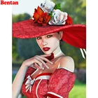 Набор для алмазной вышивки, Набор для вышивки крестиком 5D, Модные женские сексуальные губы, шляпа, цветок, алмазная вышивка, Алмазная мозаика, новое украшение 2020