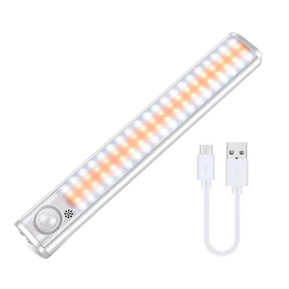 

LED Closet Light 80/120 LEDs Lamp With Motion Sensor Lighting USB Lights Rechargeable Cabinet For Bedroom Under Light Kitch H4Q5