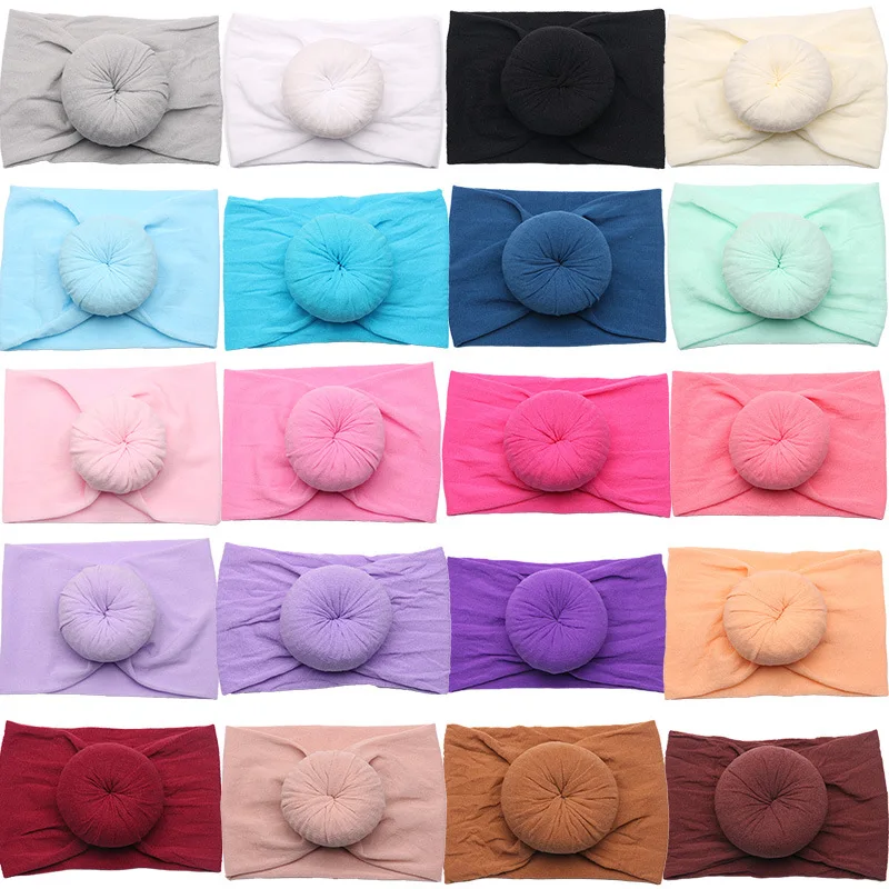 

1PCS 5inch Solid color nylon Girl Soft Elastic big Headband Wide Turban Knot Head wear Hair Accessories 523