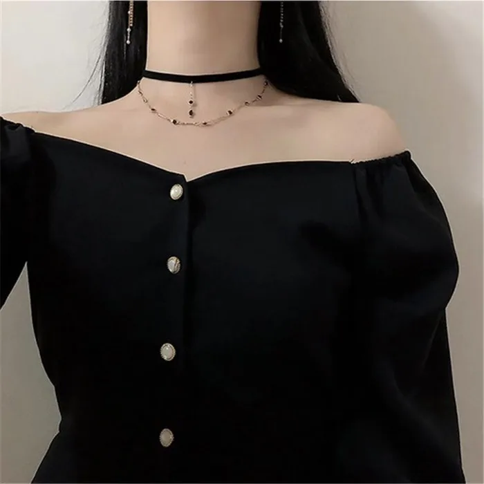

Dress Women Vestidos Vintage Solid Daily Empire Elegant Black BF Oversized Classy Retro Fashion Charm Female Clothes Long Sleeve