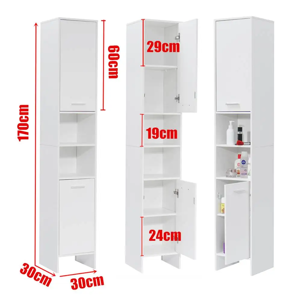 

170x30x30cm large 6 Layers Bathroom Cabinet Toilet Furniture Cupboard Shelf Storager Modern Style with Rack For Kitchen