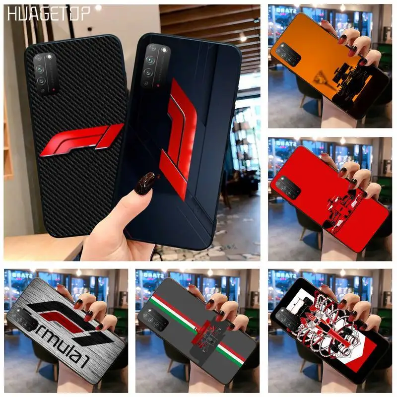 

HUAGETOP Formula 1 F1 Silicone Black Phone Case for Huawei Honor 30 20 10 9 8 8x 8c v30 Lite view pro