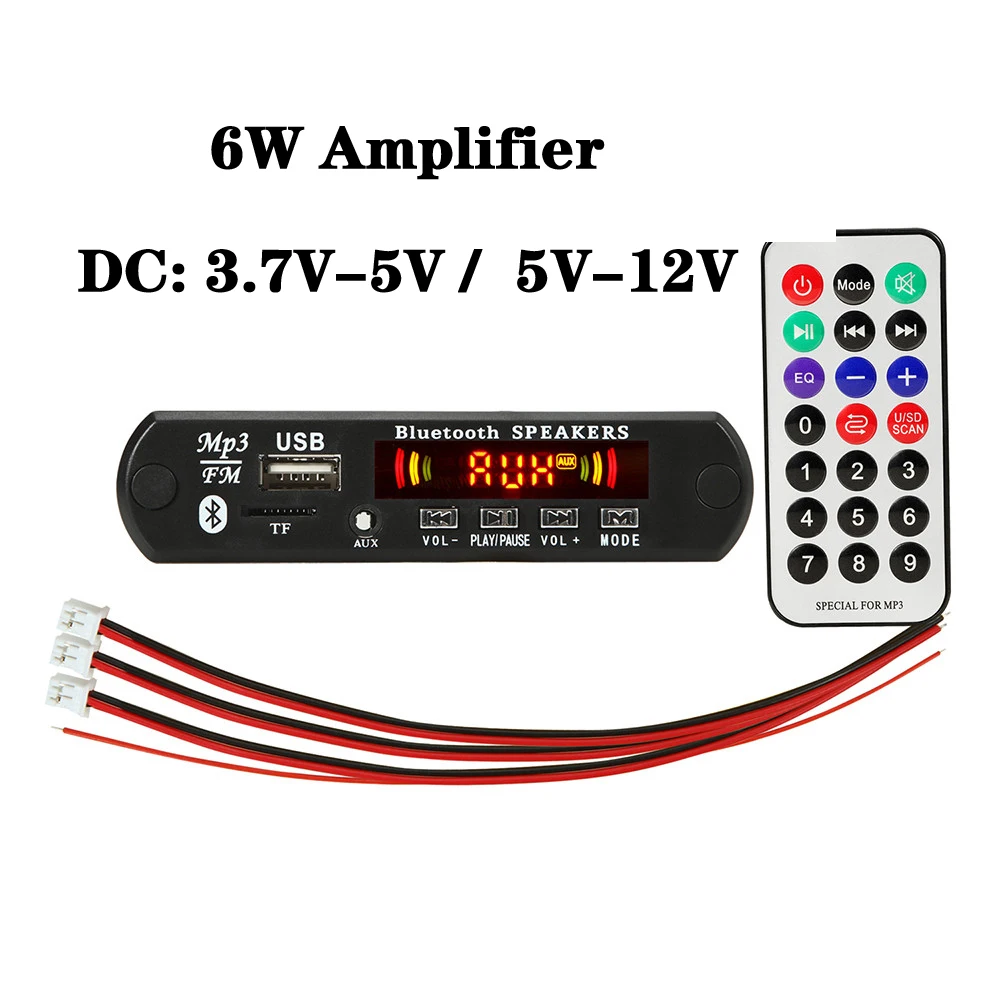 Hands free 3V 12V MP3 плеер модуль Плата декодера стандарта Bluetooth автомобиля Радиостанция