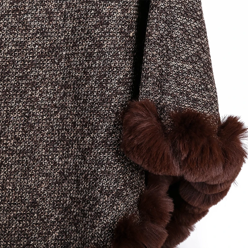 FS Cashmer пашмины свитер меховой воротник для капюшон пончо и накидки шарфы женщин