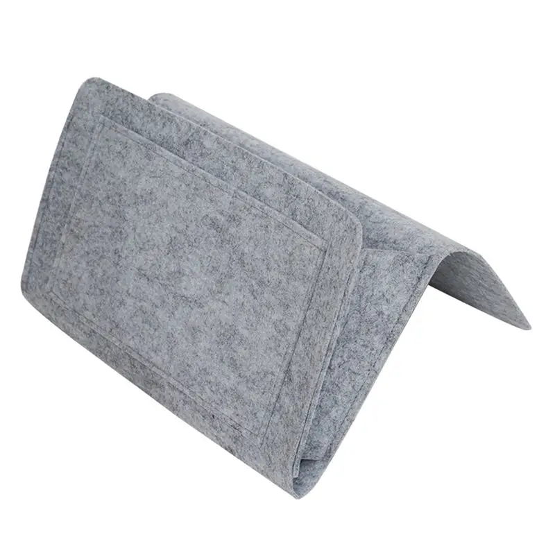 light gray 1 Кровать Сумка для хранения Карманный войлочный прикроватный подвесной органайзер для хранения в общежитии комната книга журнал ТВ пульт дистанционного управления Caddy двухъярусная подставка для стола диван - Цвет: light gray 1