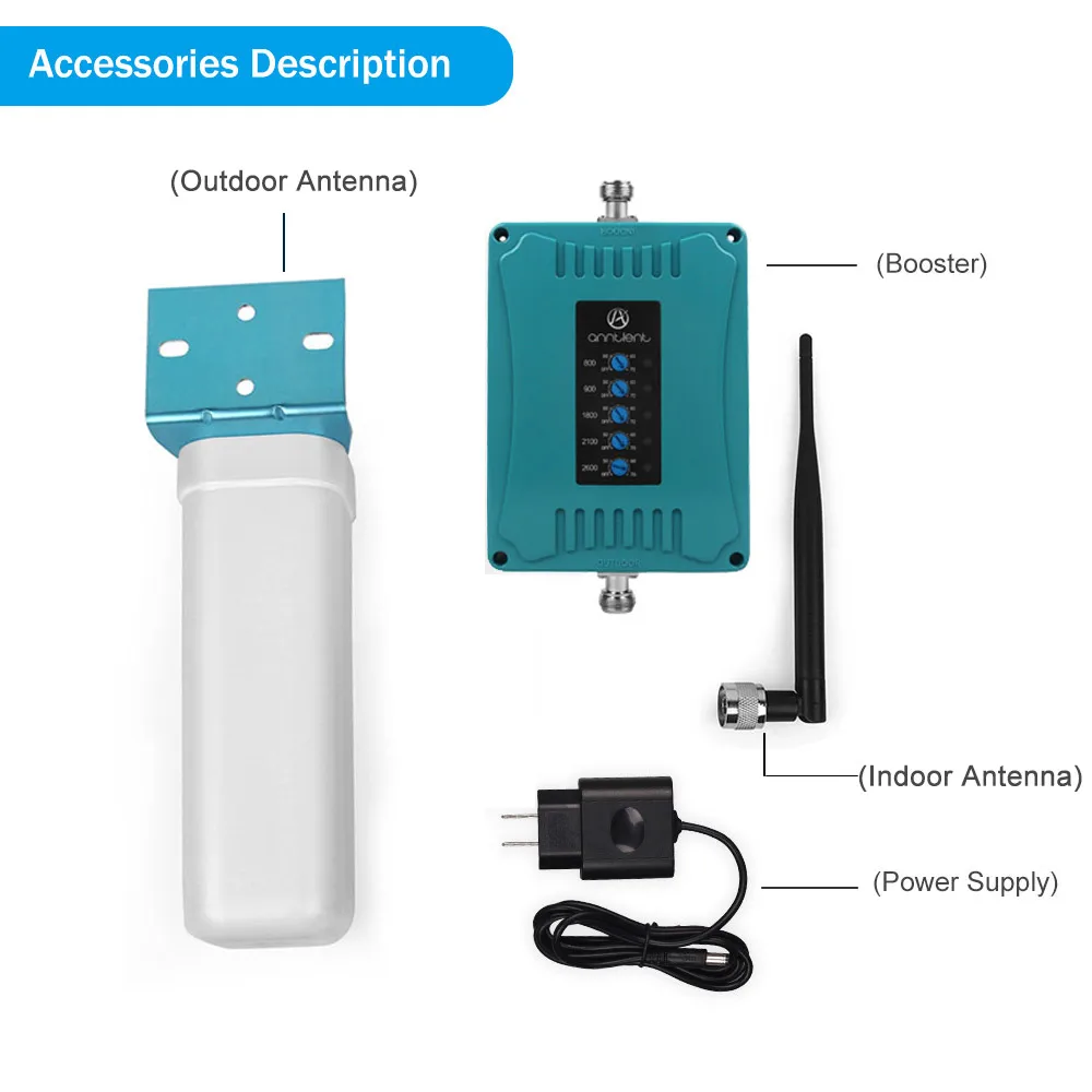 GSM 2G 3G 4G LTE Mobile Signal Booster 700/850/1800/2100/2600MHz Cell Phone Repeater Home Office Amplifier Band 28/5/3/1/7 Kit enlarge