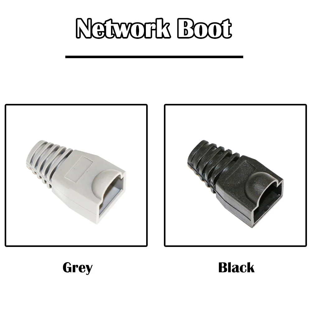 500 Pieces Black/Grey Color Network RJ 45 Boots Cat 5e 6 Cable Plug | Компьютеры и офис