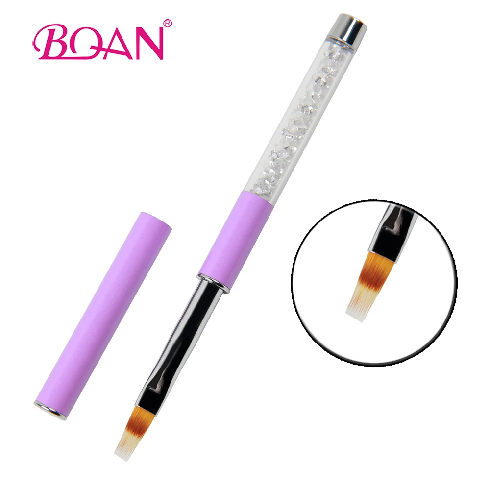 BQAN 1 шт. 6 # УФ-гель-щетка для ногтей Омбре стразы волос Металлическая Ручка гелевая
