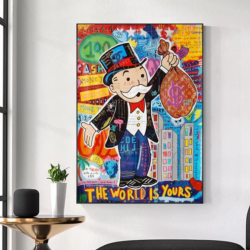 Алек монополия Граффити Арт денег настенные картины на холсте Плакаты и принты The