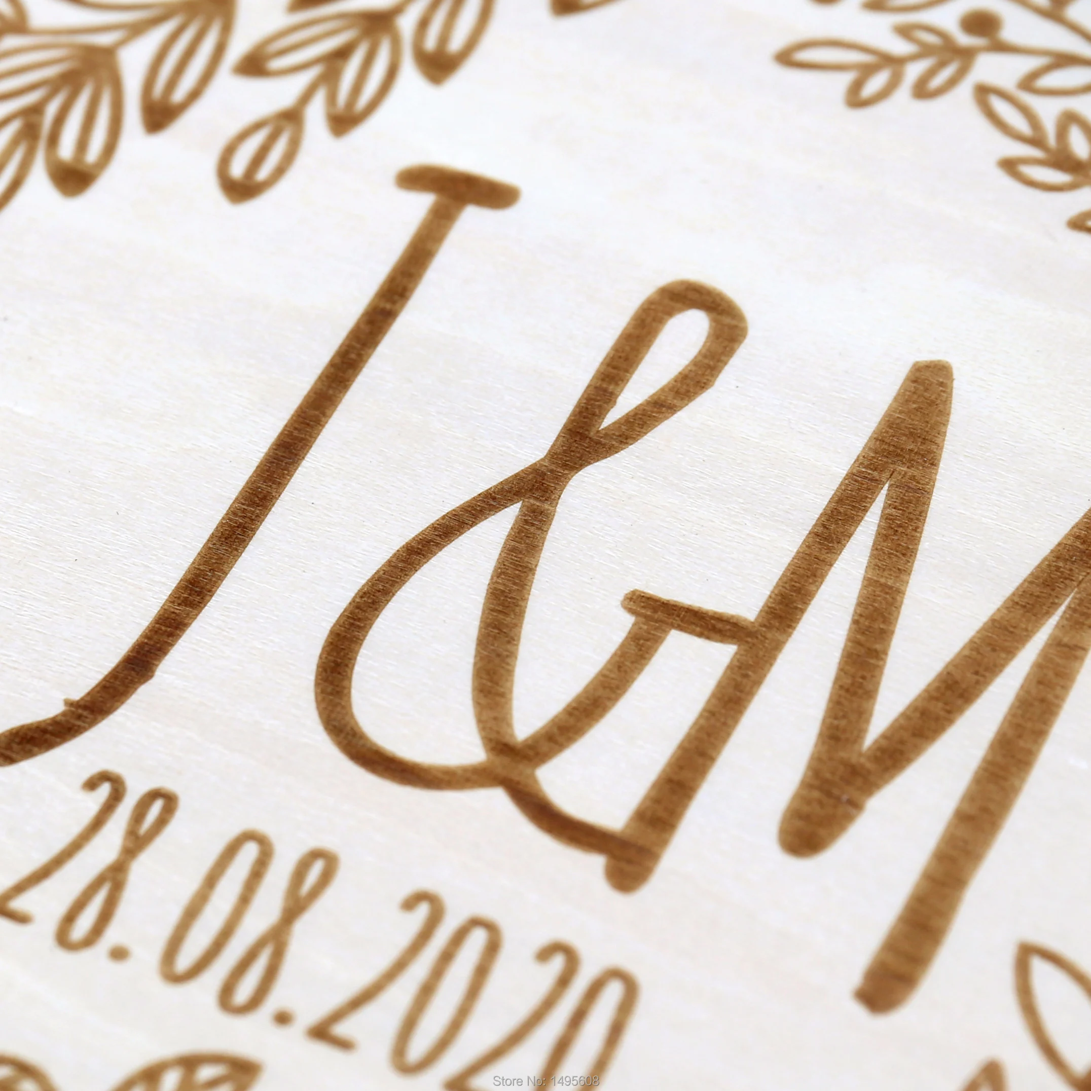 Индивидуальная книга венок Сад Свадьба гравировка деревянная для гостей