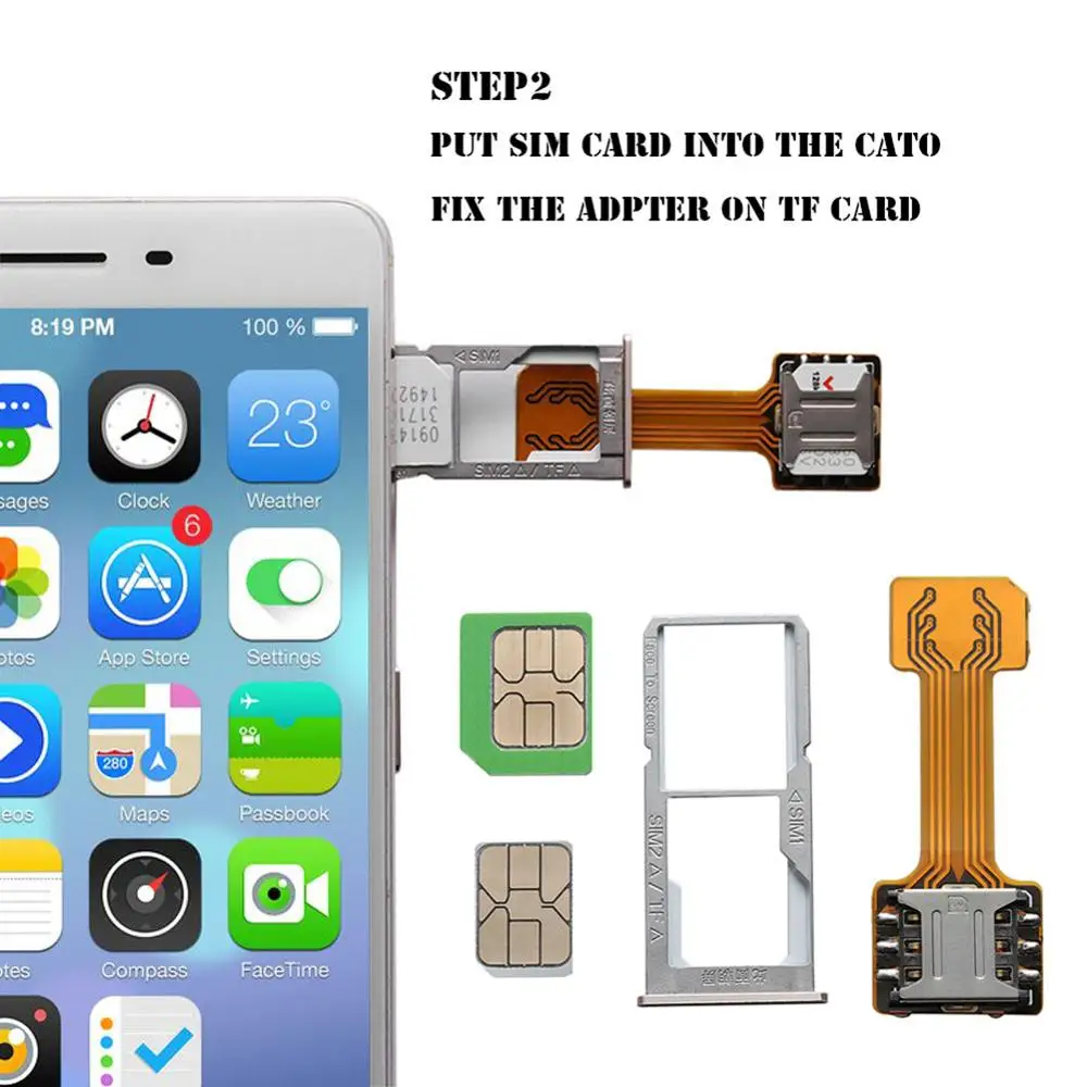 3 8/10 см гибридный двойной SIM-карта SD адаптер для Android удлинитель 2 Nano Micro SIM телефона
